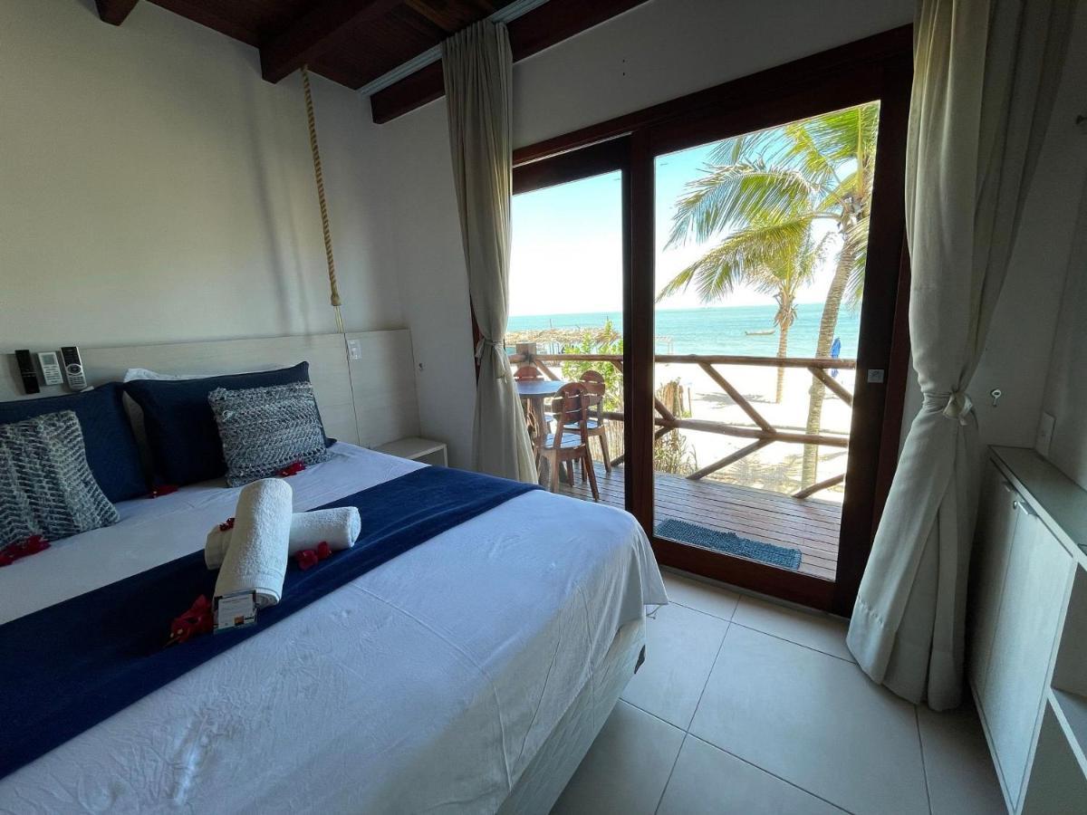 Ap. Peixe Boi Pe Na Areia Com Vista Frontal E Total Para O Mar バーハ・グランデ エクステリア 写真